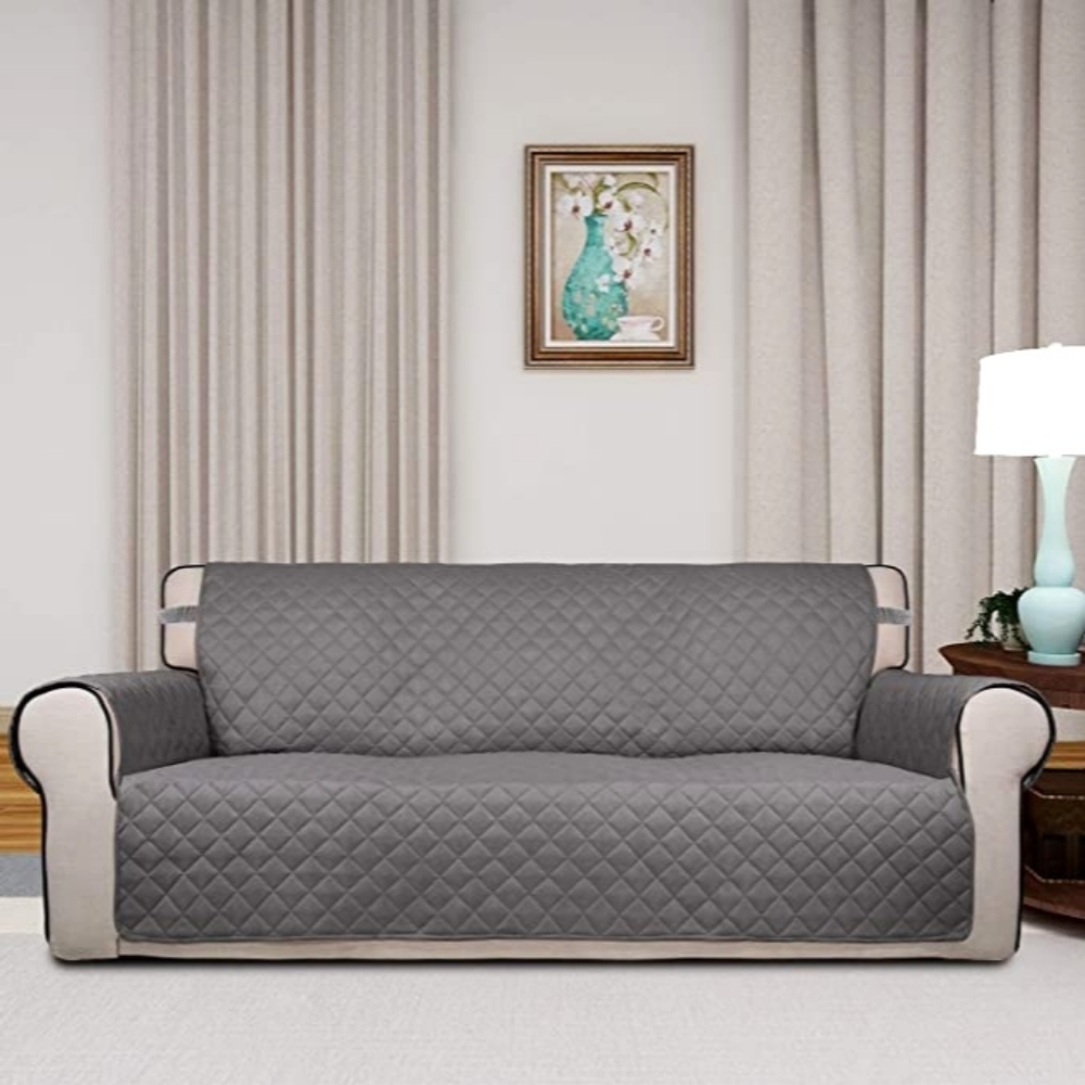 New! PureFit Reversible Quilted Sofa Cover, Water Resistant Slipcover Furniture - Picture 2 of 7